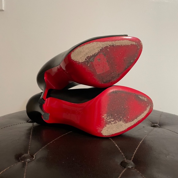 Christian Louboutin Leather Peep Toe Booties - Picture 7 of 14